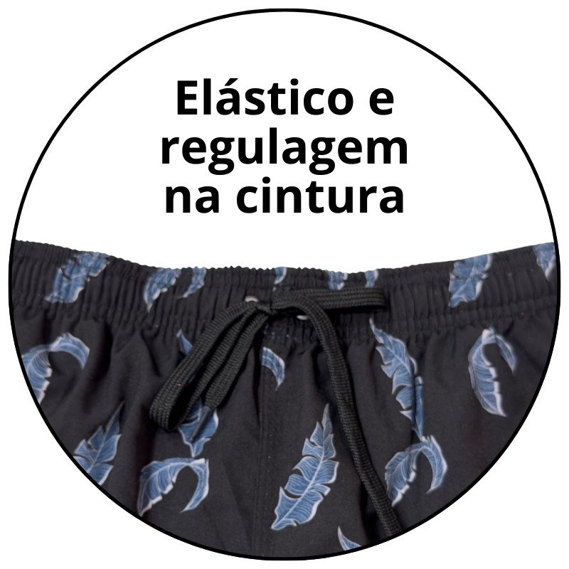 short banho masculino mahai plumas preto descricao 1