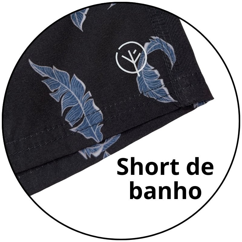 short banho masculino mahai plumas preto descricao 3