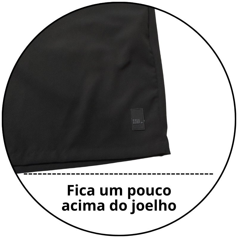 bermuda masculina elastico plus size freesurf classic preta descricao 3