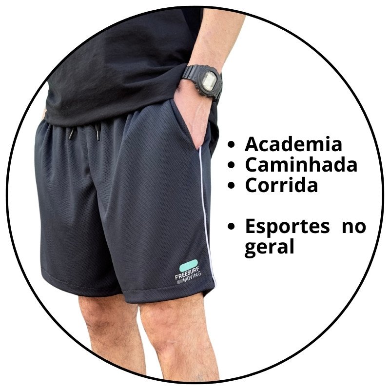 bermuda masculina esporte freesurf moving preta descricao 1
