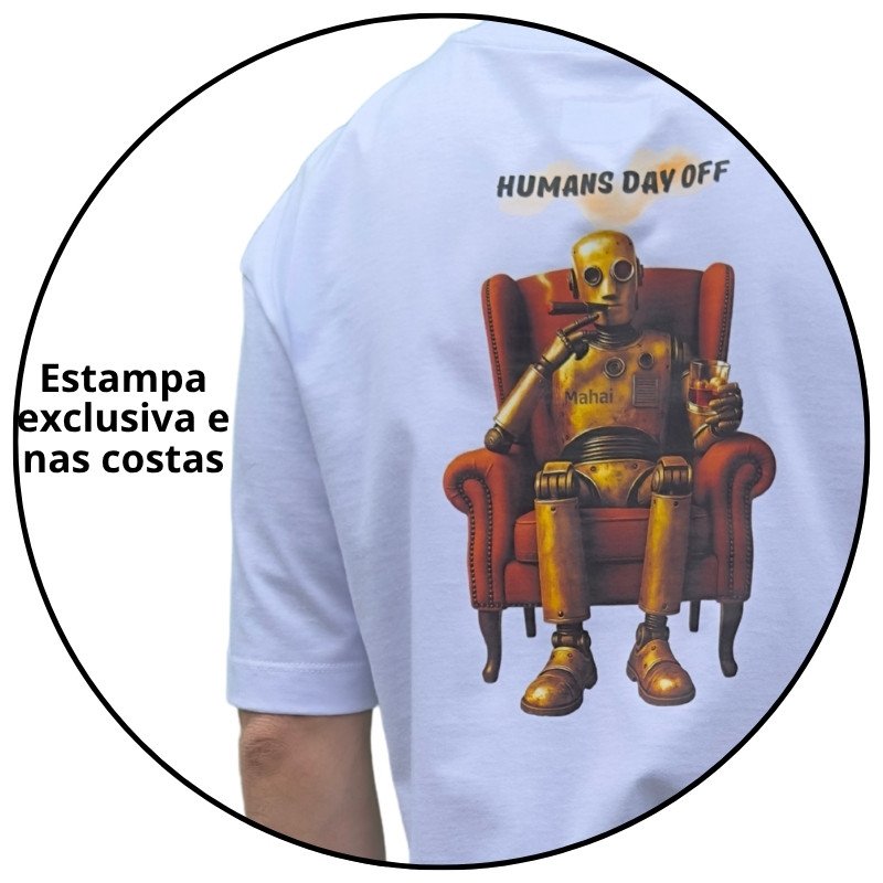 camiseta masculina mahai robo branca descricao 2