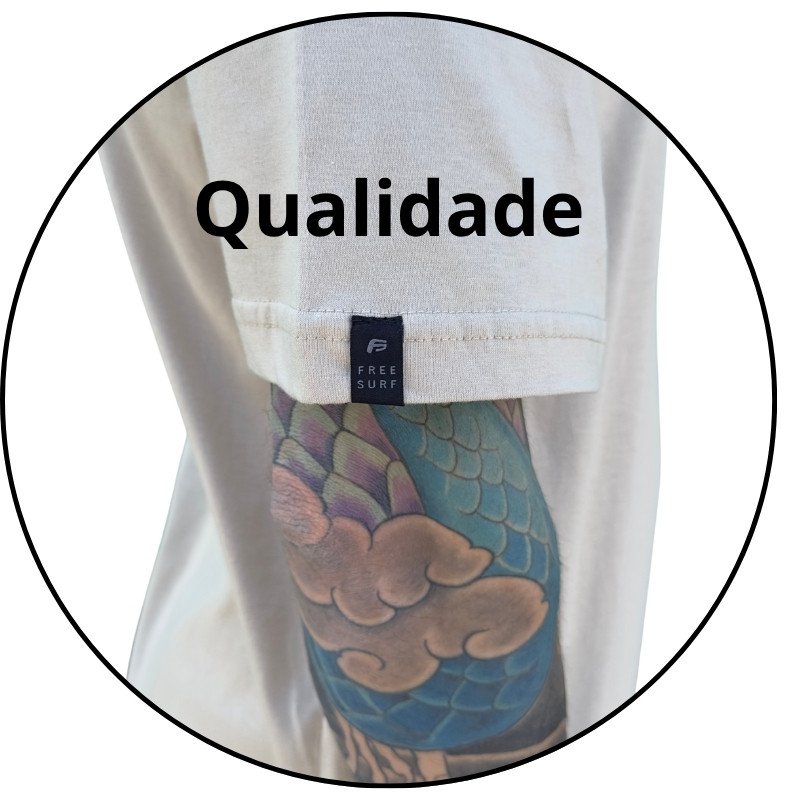 camiseta masculina freesurf script caqui descricao 1