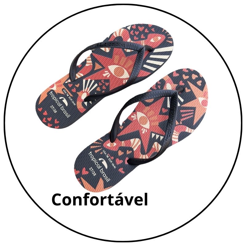 chinelo feminino slim tropical brasil preto estampa olhos descricao 2