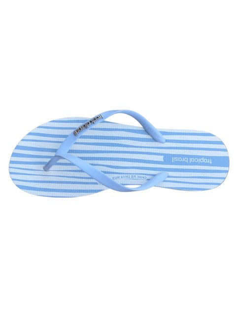 chinelo feminino tamanco slim tropical brasil azul branco 1