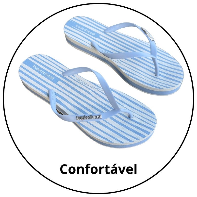 chinelo feminino tamanco slim tropical brasil azul branco descricao 2