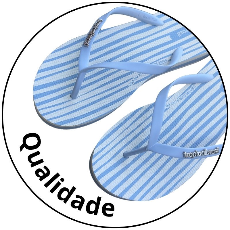 chinelo feminino tamanco slim tropical brasil azul branco descricao 3