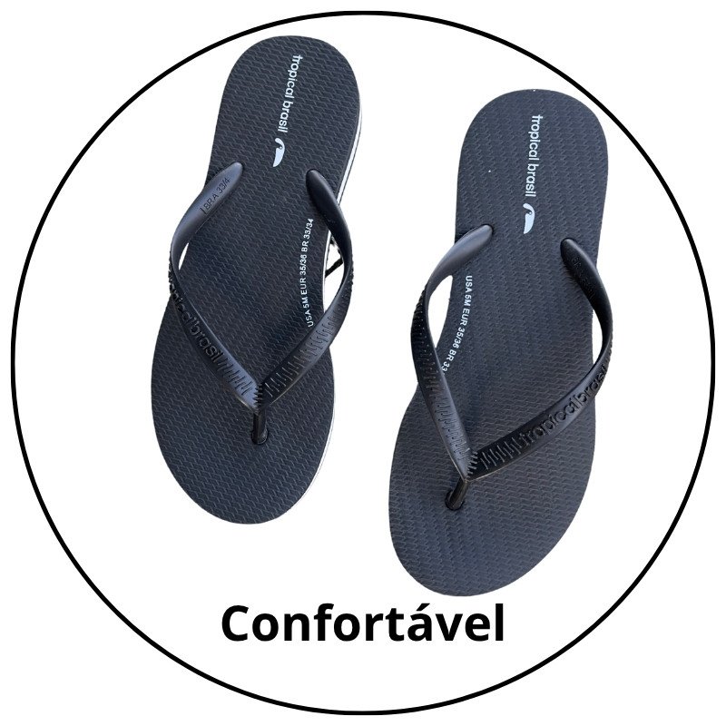 chinelo feminino tamanco slim tropical brasil preto branco descricao 2