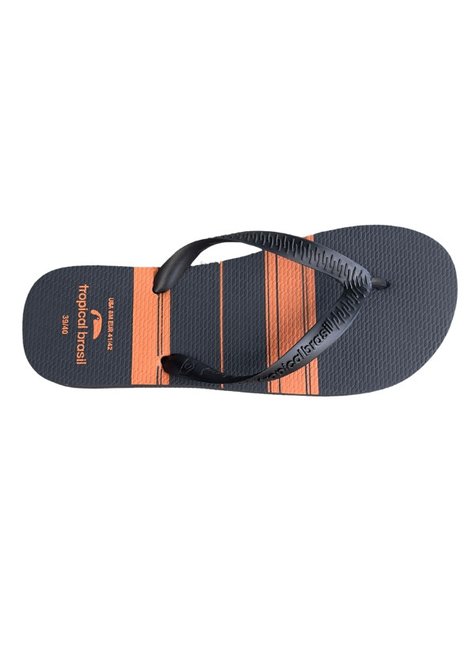 chinelo unissex tropical brasil preto laranja 1