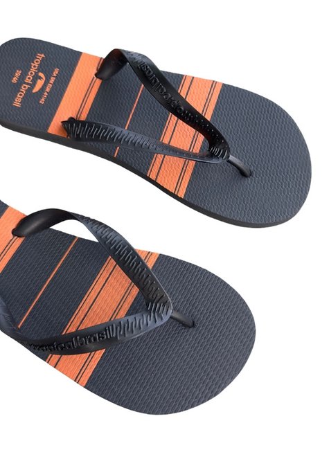 chinelo unissex tropical brasil preto laranja 4