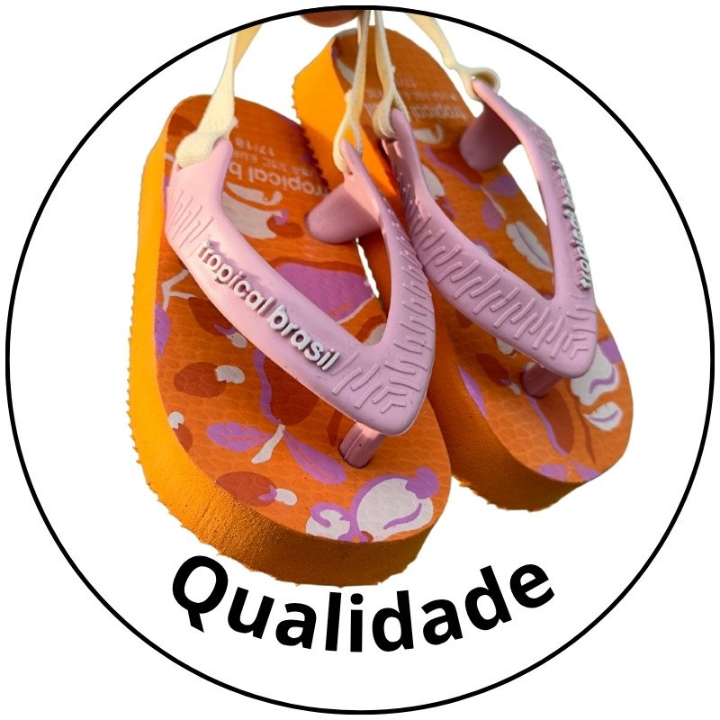 chinelo infantil baby tropical brasil laranja rosa frutas descricao 3