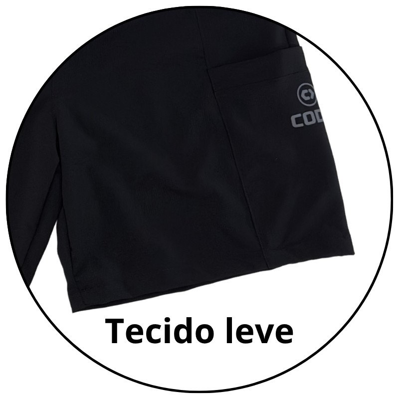 bermuda masculina elastico code trail preta descricao 2