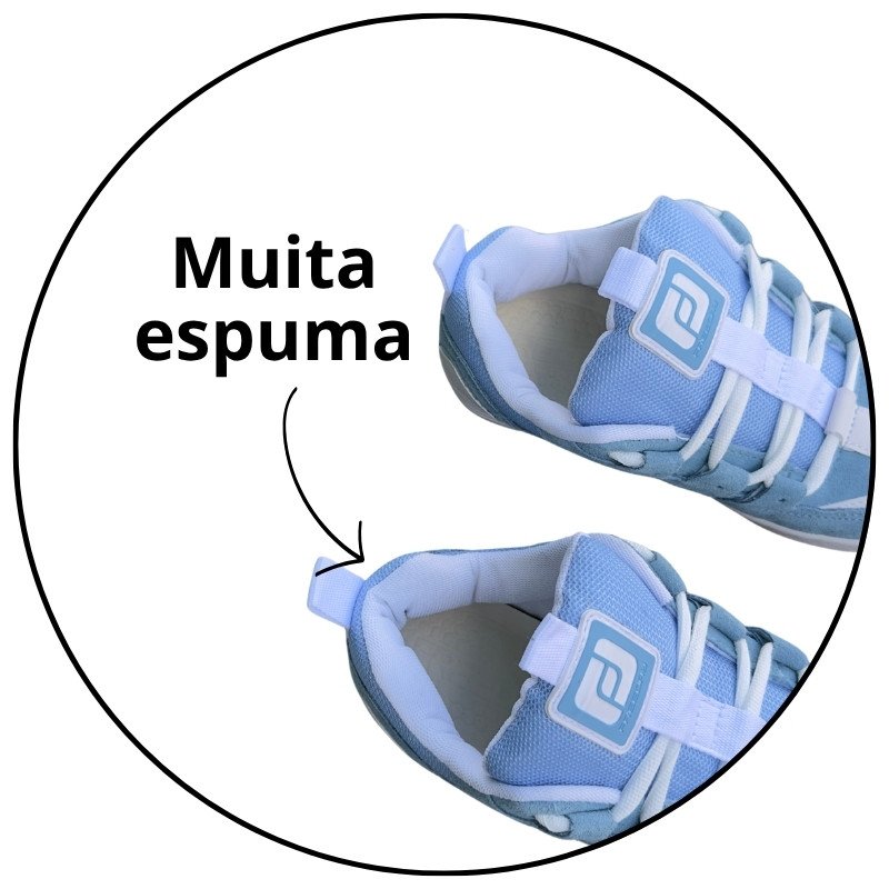 tenis freeday spin azul bebe solado branco descricao 2