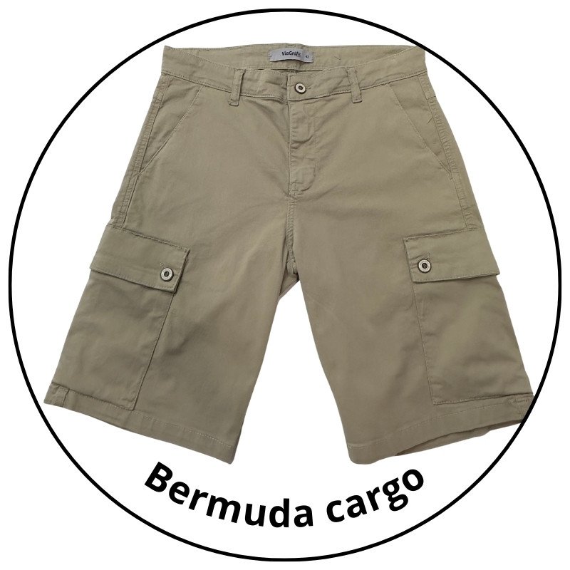 bermuda sarja cargo masculina via grafit caqui descricao 1