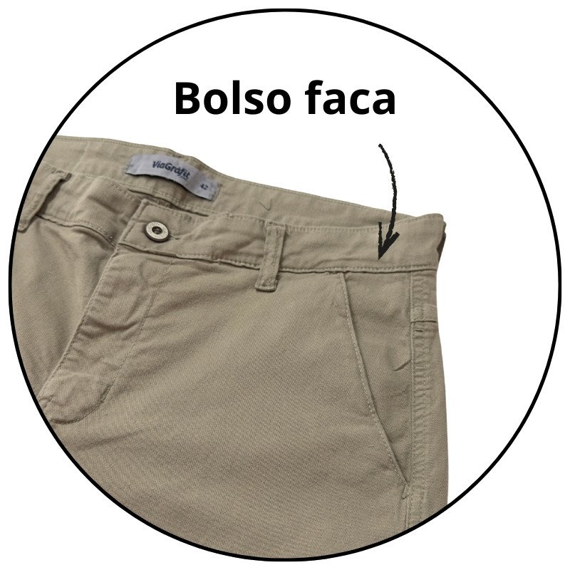 bermuda sarja cargo masculina via grafit caqui descricao 2