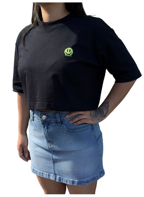 cropped camiseta street mahai emoji smile preto 5