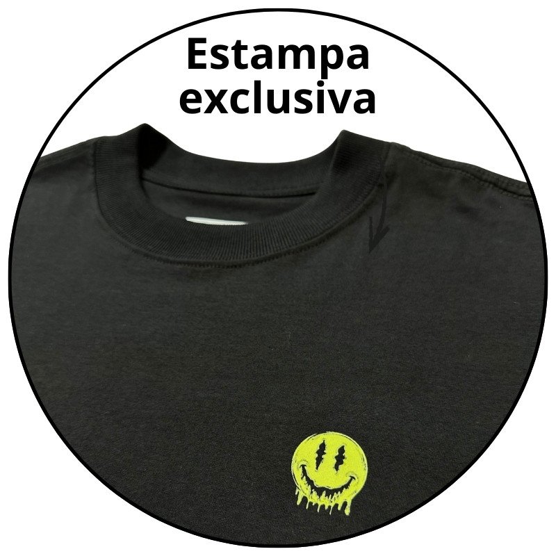 cropped camiseta street mahai emoji smile preto descricao 2