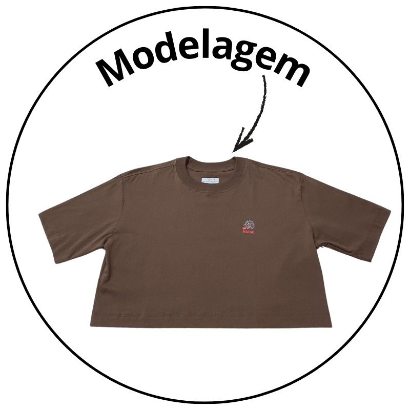 cropped camiseta street mahai dragao marrom descricao 1