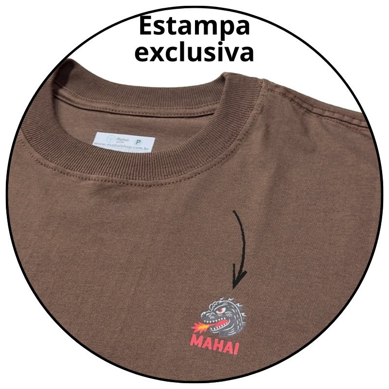 cropped camiseta street mahai dragao marrom descricao 2