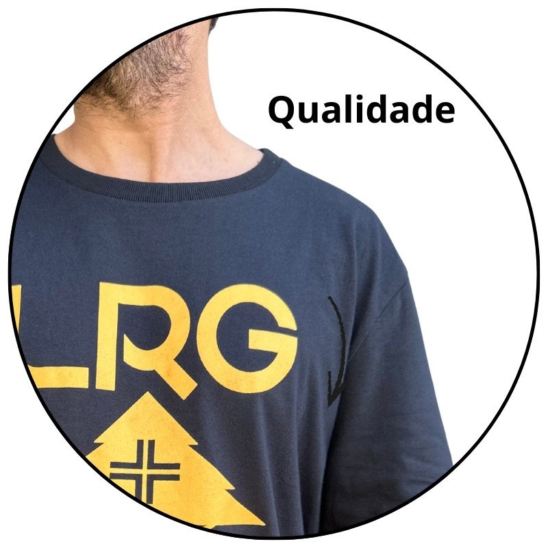 camiseta masculina lrg stack preta descricao 2