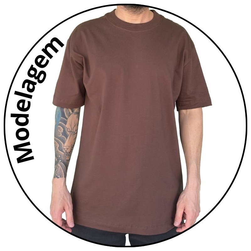 camiseta masculina street mahai discreta marrom descricao 1
