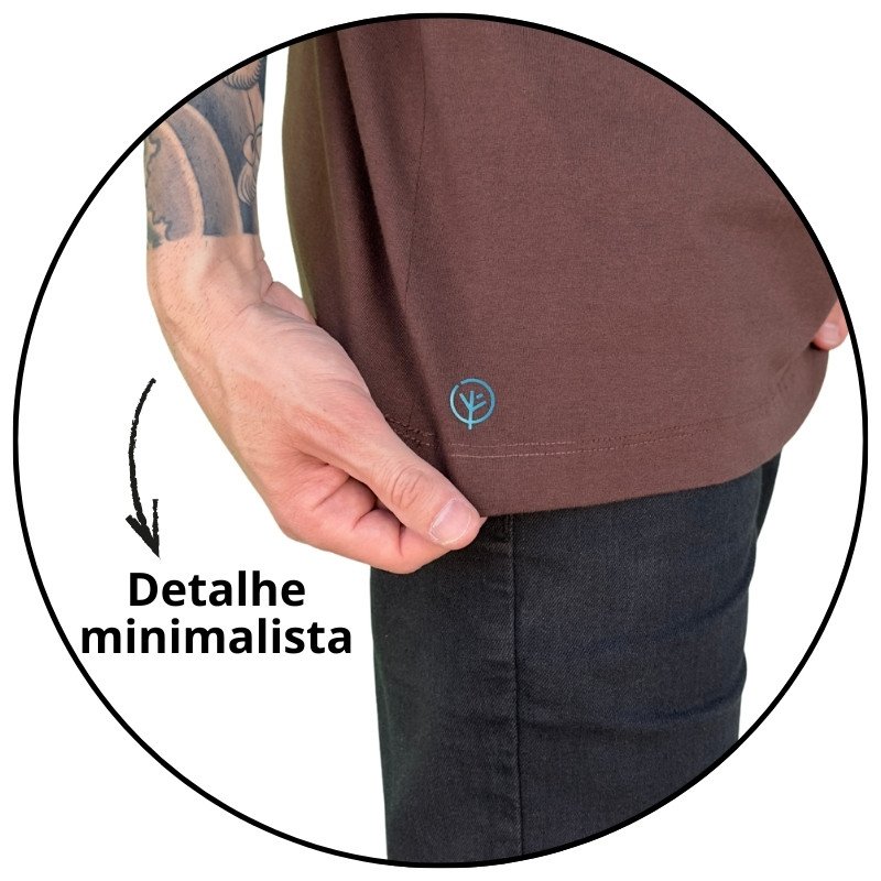 camiseta masculina street mahai discreta marrom descricao 2