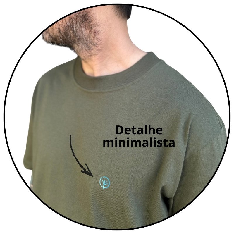 camiseta masculina street mahai mini logo verde militar descricao 2