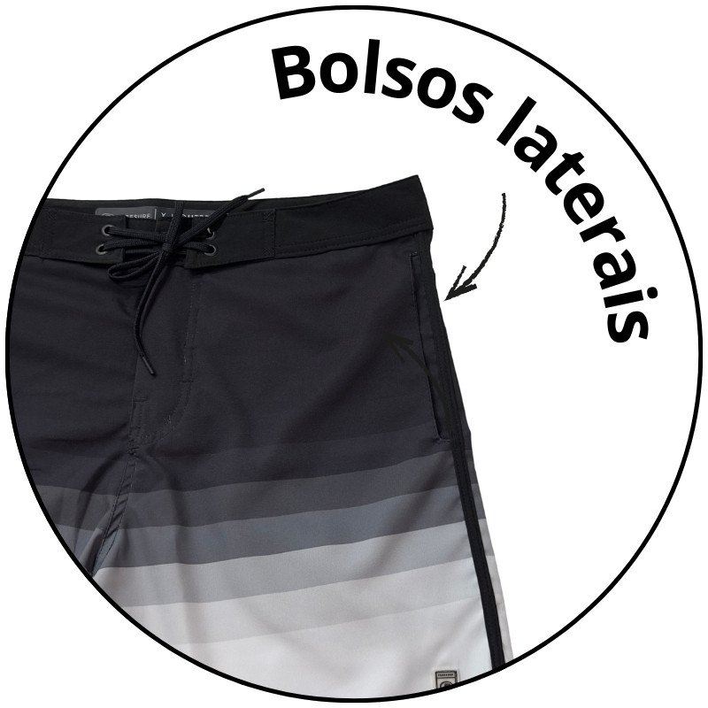 bermuda masculina freesurf boardshort x ligther preta descricao 3