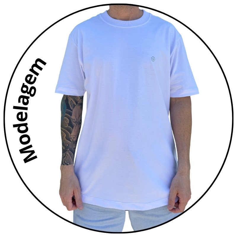 camiseta masculina street mahai mini logo branca descricao 1