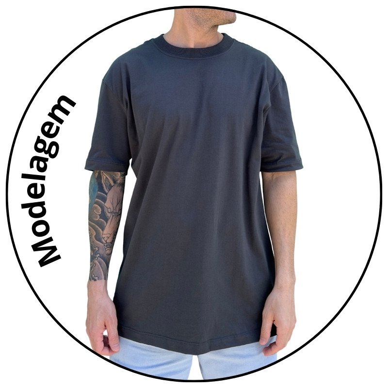 camiseta masculina street mahai discreta cinza chumbo descricao 1
