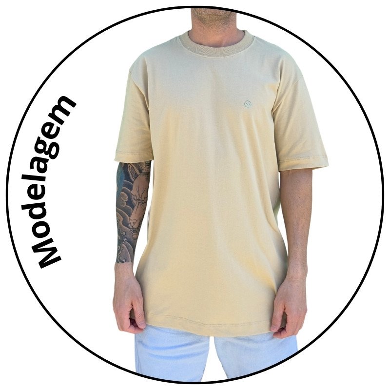 camiseta masculina street mahai mini logo areia descricao 1