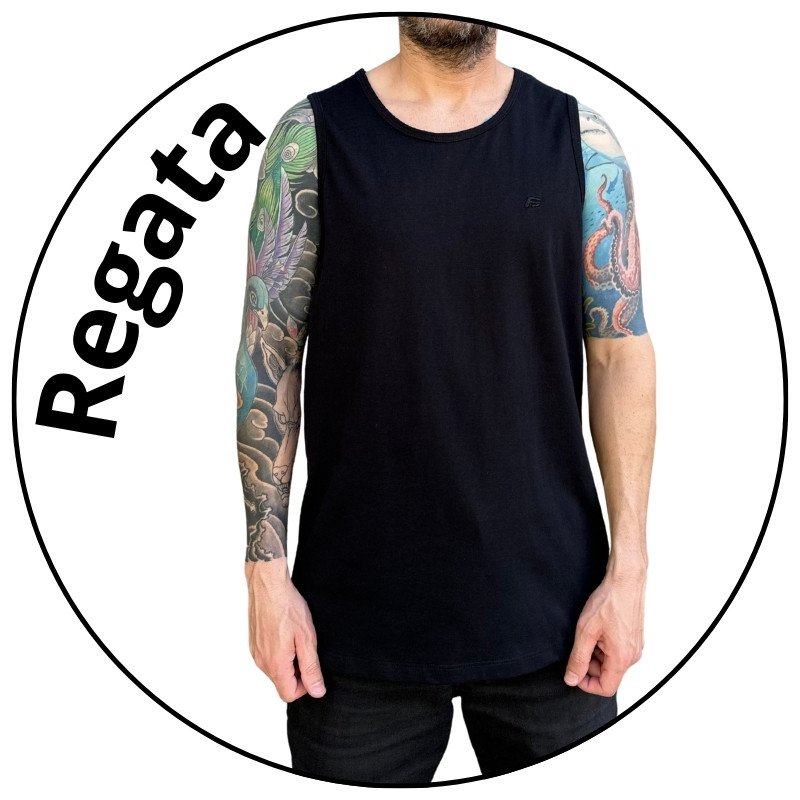 camiseta regata masculina freesurf basica classic preta descricao 1