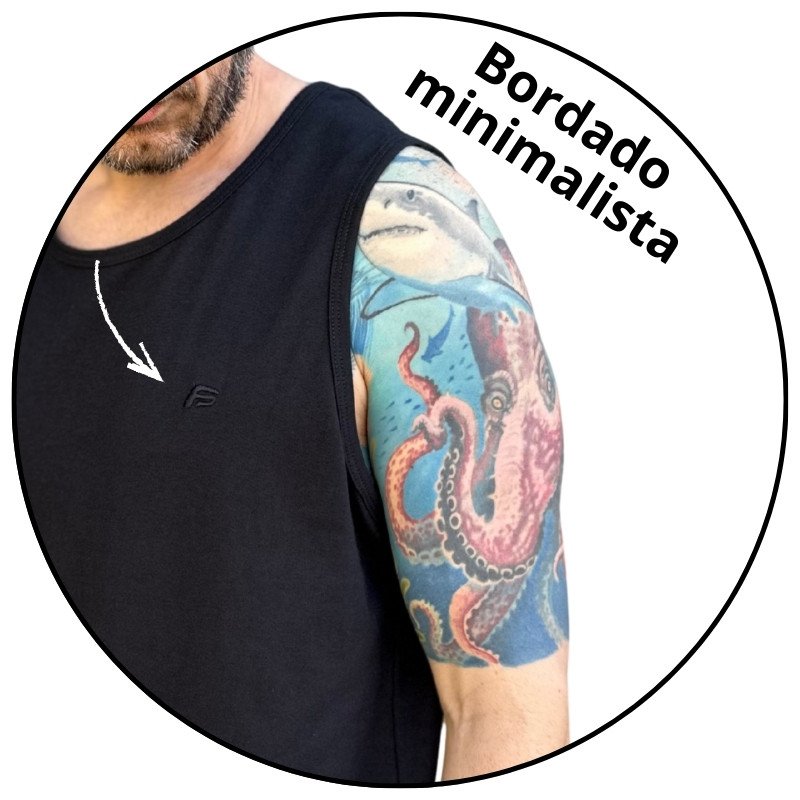 camiseta regata masculina freesurf basica classic preta descricao 2