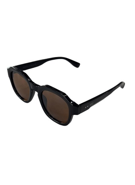 oculos de sol sym preto brilho lente marrom sym12 5
