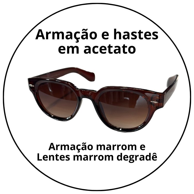oculos de sol sym marrom brilho lente degrade sym17 descricao 2