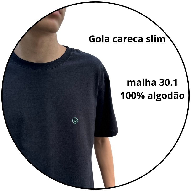 camiseta masculina regular mahai mini logo preta descricao 3