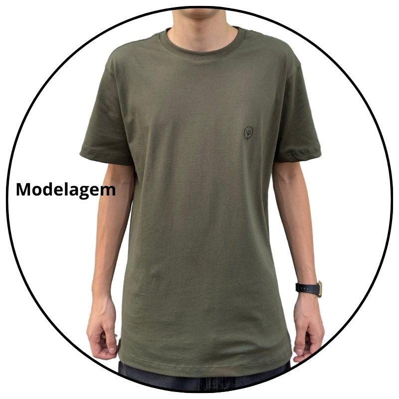 camiseta masculina regular mahai logo verde militar descricao 2