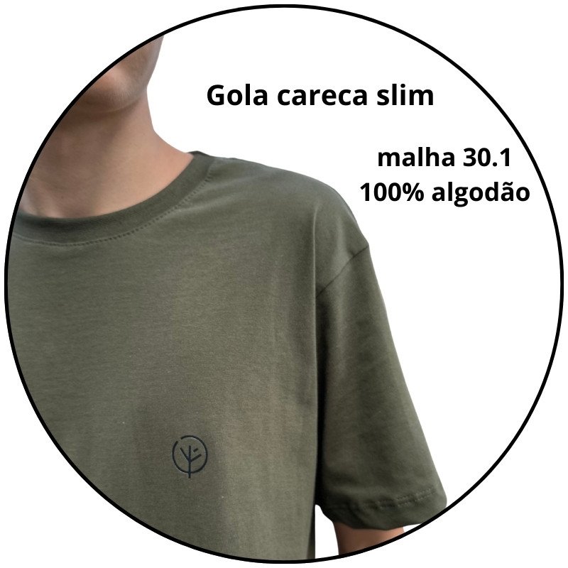 camiseta masculina regular mahai logo verde militar descricao 3