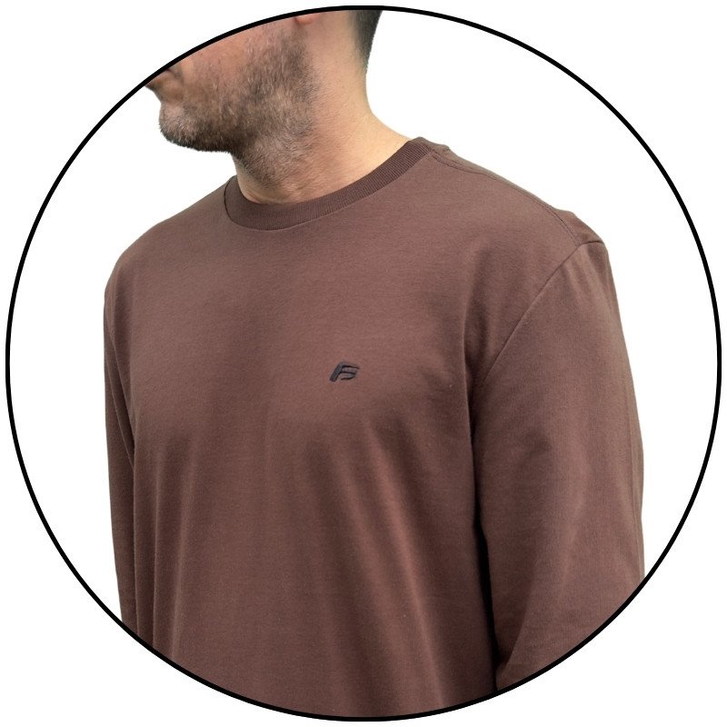 camiseta manga longa freesurf mini logo marrom descricao 3