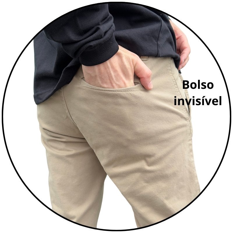 calca sarja masculina slim social via grafit caqui descricao 3