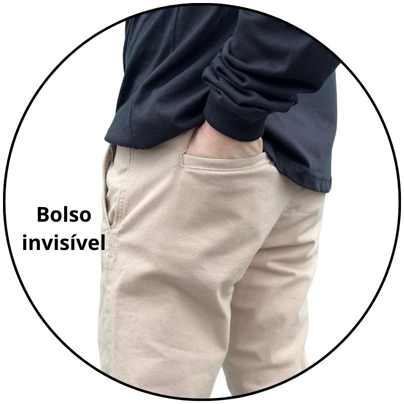 calca sarja masculina slim social via grafit bege descricao 3