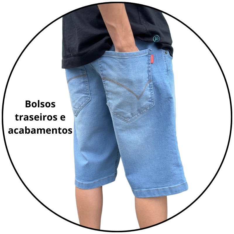 bermuda jeans reta masculina via grafit clara descricao 3