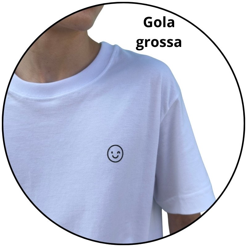 camiseta masculina orange core basic smile branca descricao 3