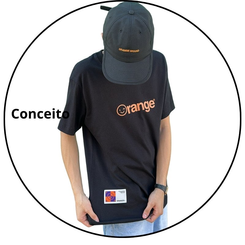 camiseta masculina orange core smile preta descricao 1
