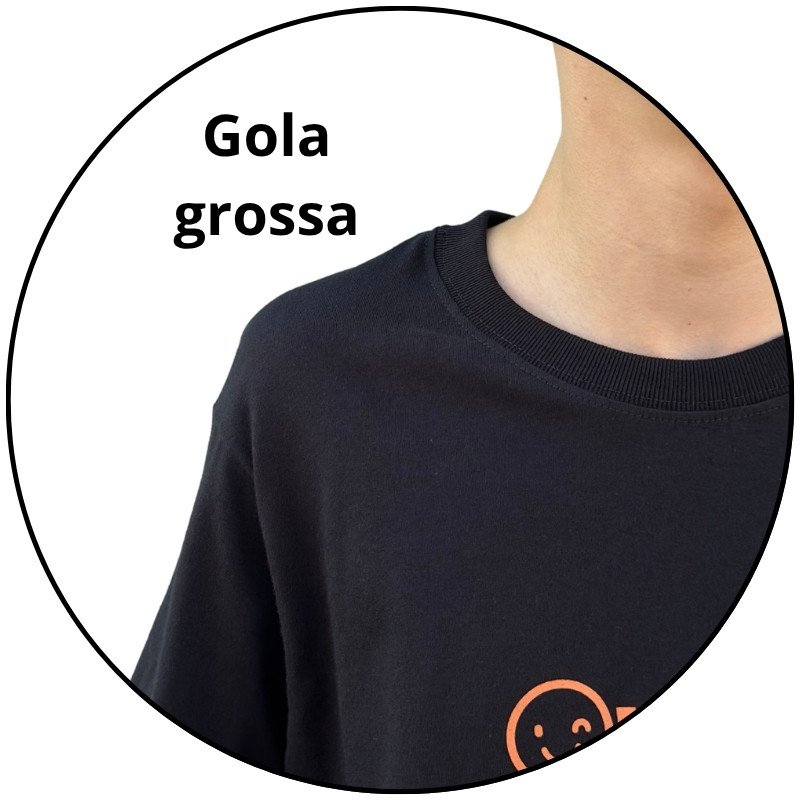 camiseta masculina orange core smile preta descricao 3