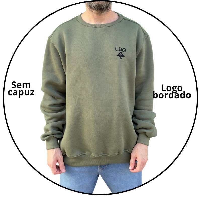 casaco moletom careca lrg logo plus crew verde descricao 1