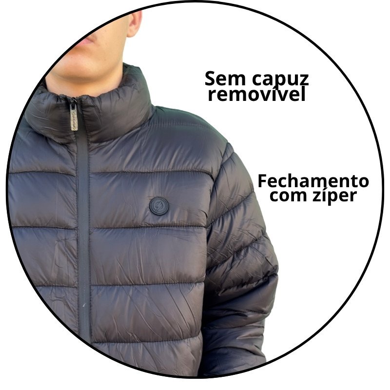 jaqueta masculina puffer open shock preta descricao 1