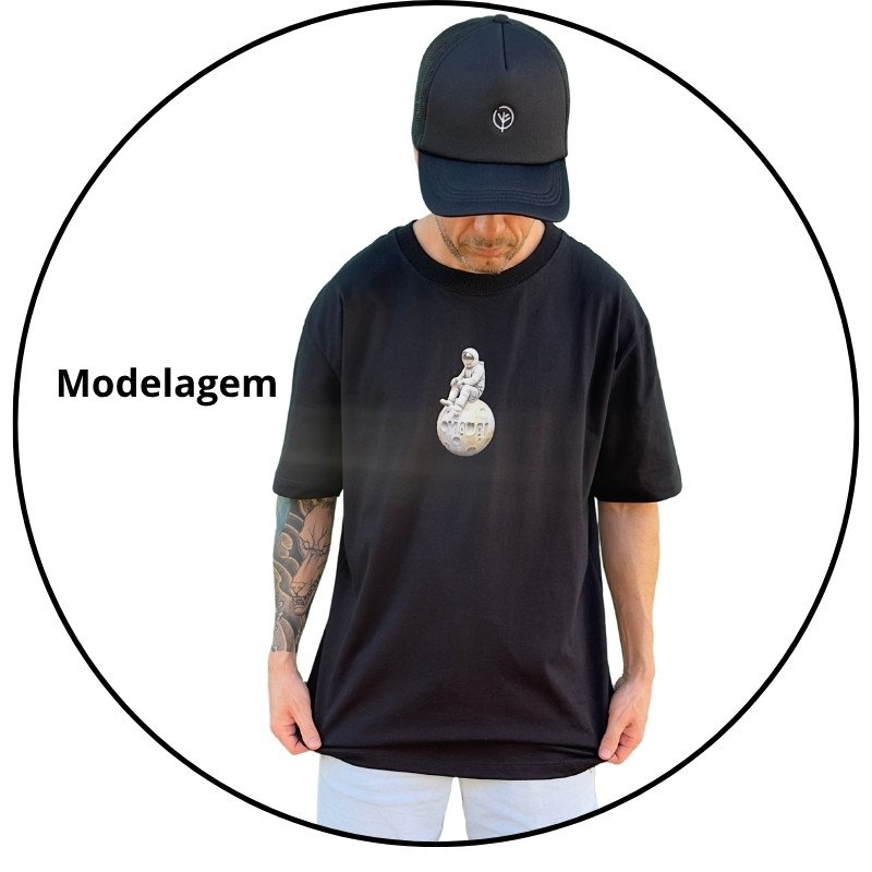 camiseta masculina street mahai astronauta preta descricao 1
