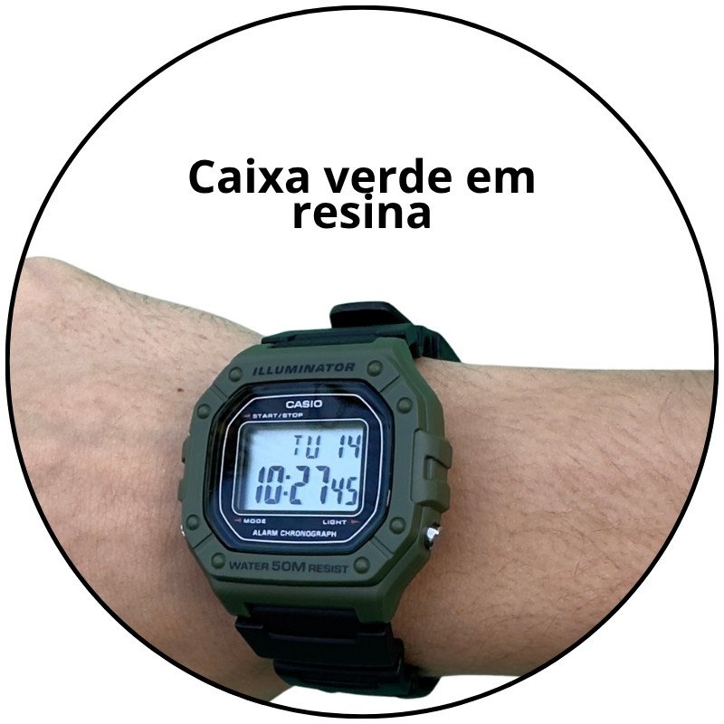 relogio de pulso casio standard digital w 218h 3avdf sc verde preto visor claro descricao 3