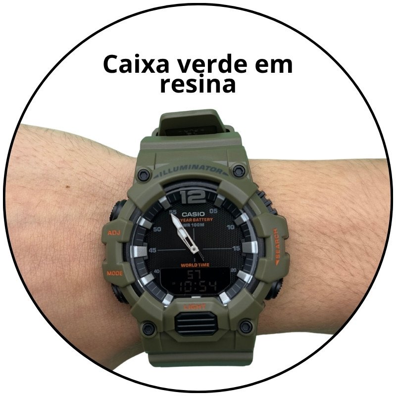 relogio de pulso casio standard analogico digital hdc 700 3a2vdf sc verde visor escuro descricao 3