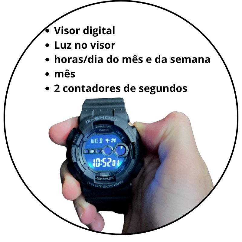 relogio de pulso casio g shock digital gd 100 1bdr preto fosco visor escuro descricao 1